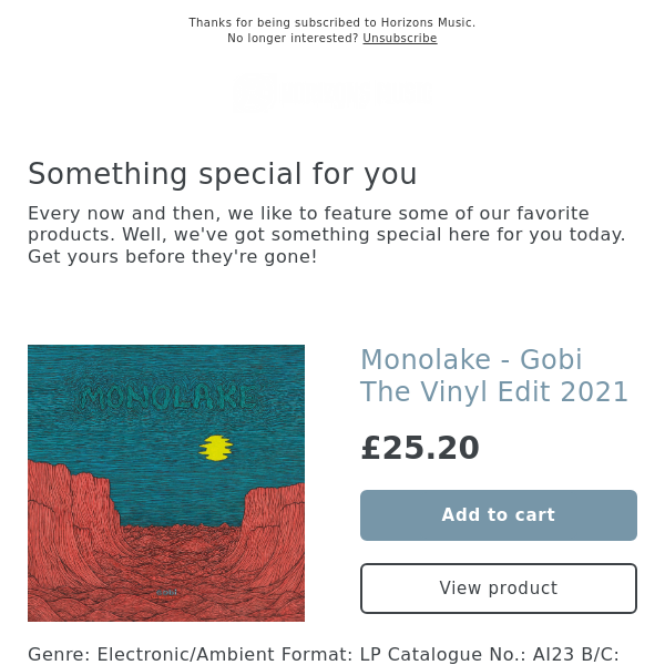 BACK IN! Monolake - Gobi The Vinyl Edit 2021