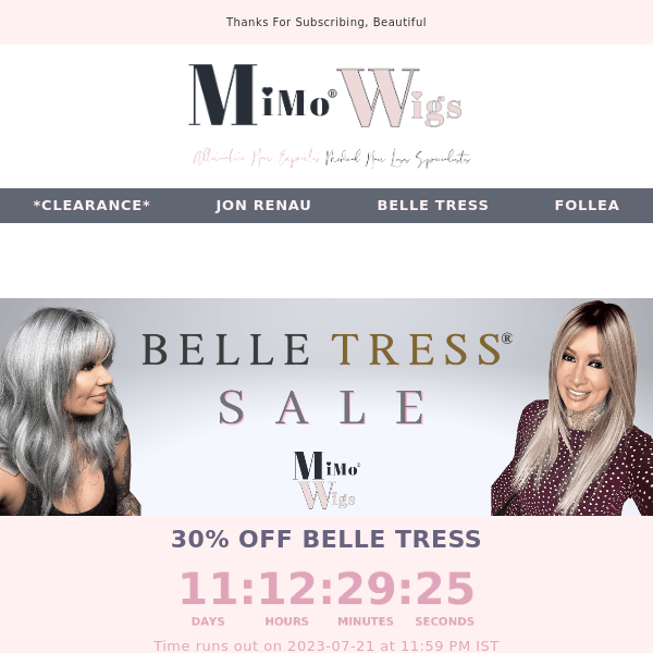 🌸 30% off Belle Tress at MiMo 🌸