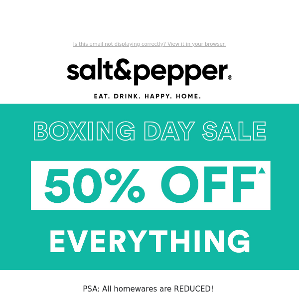 50% OFF EVERYTHING 💰 It's time to save BIG!