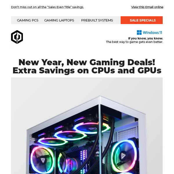 ✔ New Year, New Gaming PC Deals – Free Shipping and More