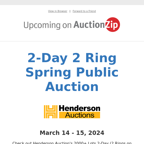 2-Day 2 Ring Spring Public Auction