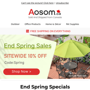 Aosom End Spring Sale