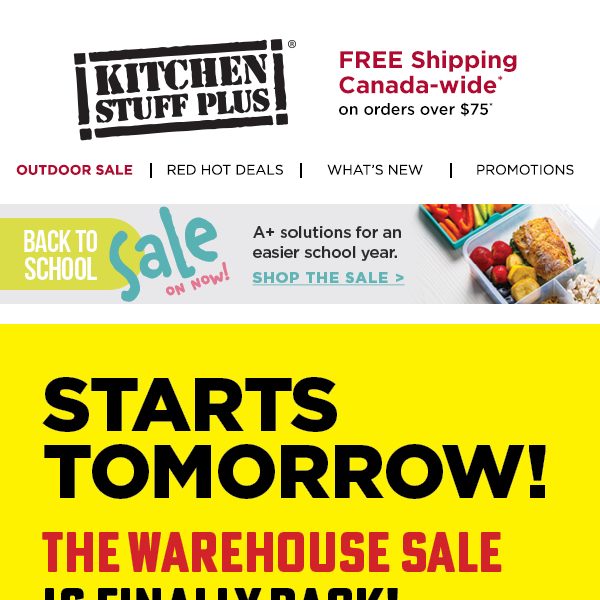 Starts Tomorrow! The Warehouse Sale You Know & Love ⏲️