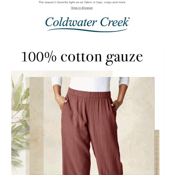 Summer Breeze Gauze Pants - Coldwater Creek