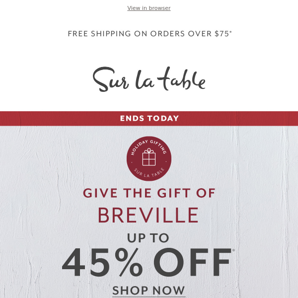 Last chance: Top-rated Breville up to 45% off.