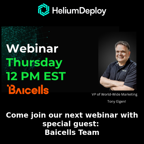 [Last chance] Join us for our most exciting Webinar with guest Baicells