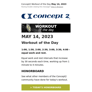 Workout of the Day: May 14, 2023