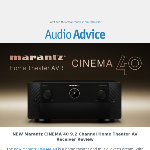 Marantz CINEMA 40 9.2 Channel Home Theater AV Receiver w/ Dolby