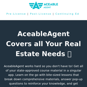 All your real estate needs located in the AceableAgent app 📲