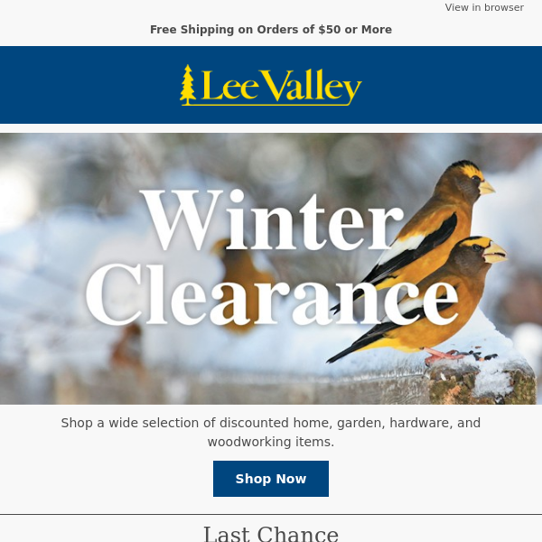 Shop Our Annual Winter Clearance Sale