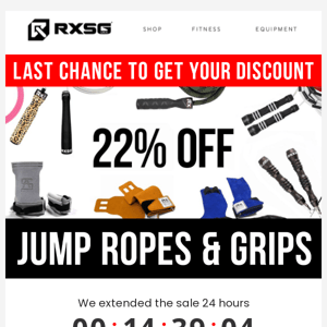 👉🏻 22% OFF JUMP ROPES & GRIPS - EXTENDED SALE