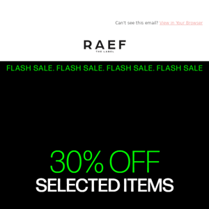 30% OFF FLASH SALE 💚