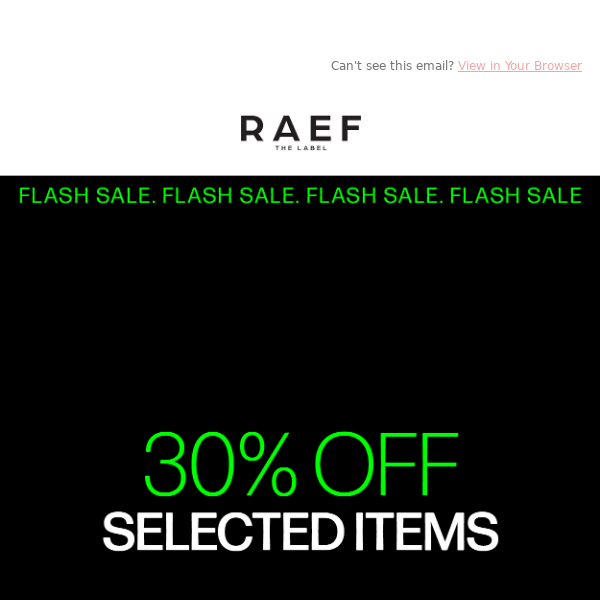 30% OFF FLASH SALE 💚