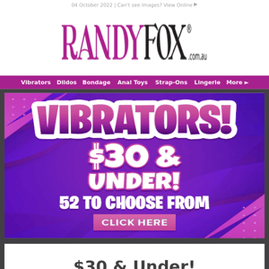 Vibrators, $30 & Under! 👌