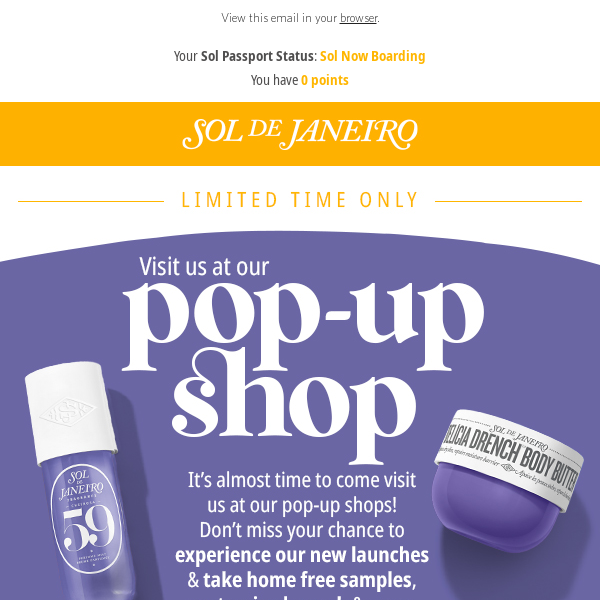 Visit our pop-up shops this week!