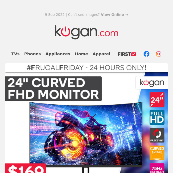 #FF: 10 X 24HR Deals | 24" Curved Full HD Monitor, 12-in-1 Ultimate Cooker, Two-Tier Office Desk & More!