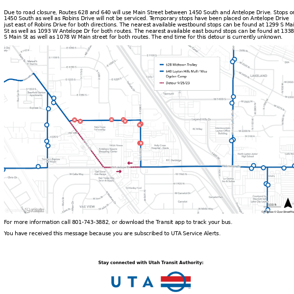 Routes 628 and 640 Detour updated