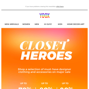 Closet Heroes is back! Up to 90% OFF, ends 8/20