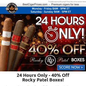 ⏰ 24 Hours Only - 40% Off Rocky Patel Boxes ⏰