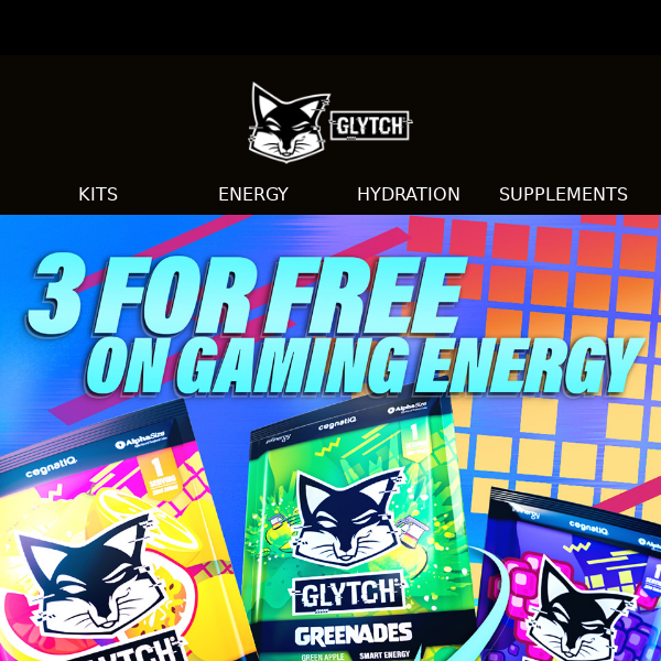 💥 Get 3 FREE GLYTCH Flavors Now! 💥 💥