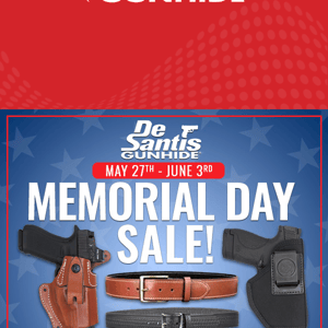 Memorial Day Sale, 25% Off Site Wide