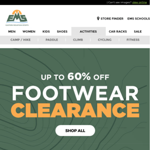 Up to 60% OFF Footwear