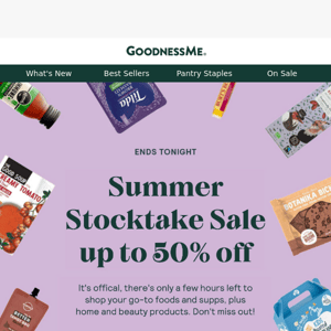 LAST CHANCE: Summer Stocktake Sale
