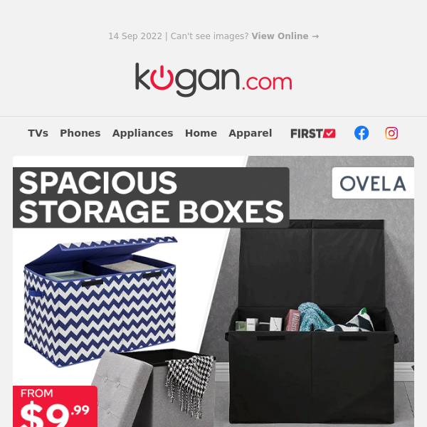Spacious Storage Boxes from $9.99 to Clear Clutter this Spring