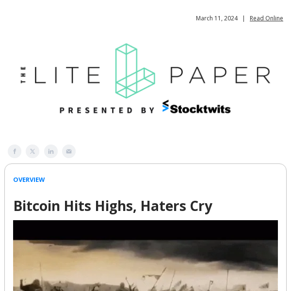 Bitcoin Hits Highs, Haters Cry