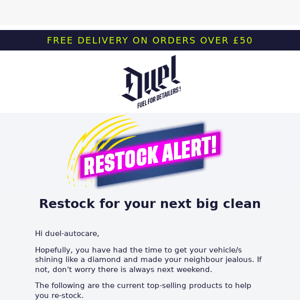 Re-stock your Duel  - Free shipping