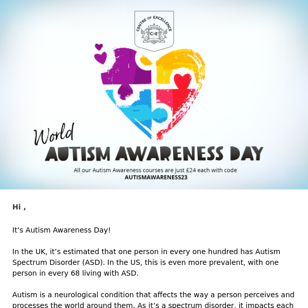 Autism Awareness Day *Special Offer*