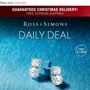 1.20 ct. diamond earrings in platinum 💎 Reveal your one-day deal >