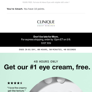 48 HOURS ONLY. Smart Rewards treat! Our #1 eye cream.