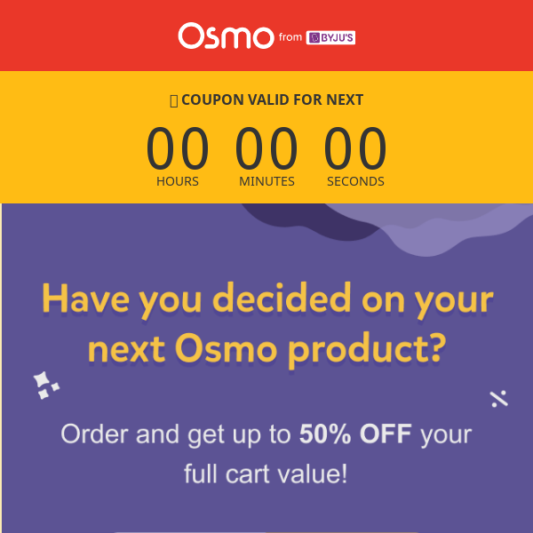 Play Osmo, we missed you! Here's an exclusive coupon just for you!