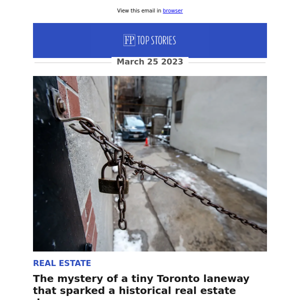 The mystery of a tiny Toronto laneway that sparked a historical real estate drama