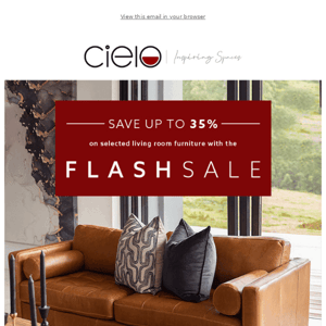 FLASH SALE! Save On Selected Living Room Furniture