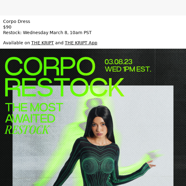 Corpo Dress – THE KRIPT