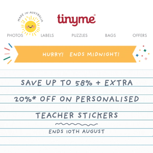 🚨FINAL HOURS... Personalised Teacher Stickers Sale