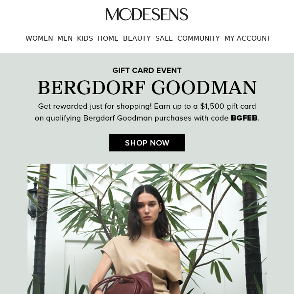 Gift card offer at Bergdorf Goodman!