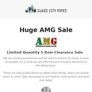 American Made Bongs - Huge 5 Item Clearance Sale