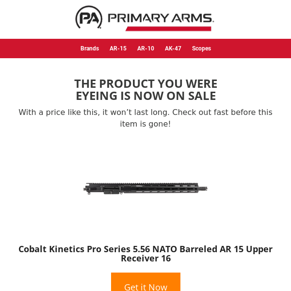💲 Price drop! Cobalt Kinetics Pro Series 5.56 NATO Barreled AR 15 Upper Receiver 16 is now on sale… 💲