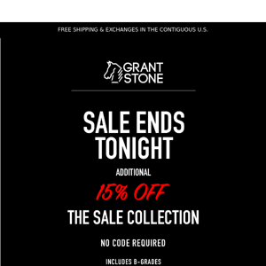 Sale Ends Tonight