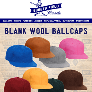 8 New Wool Ballcap Blank Colors!