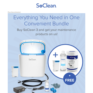 $60+ worth of free gifts (with SoClean 3 purchase)