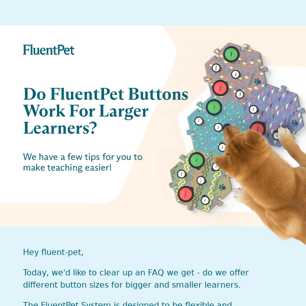 Do FluentPet Buttons Work For Larger Learners?