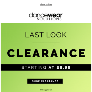 CLEARANCE starting at $9.99