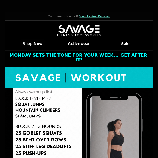 Savage Fitness Accessories Check out our Workout Wednesday 💪