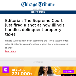 Editorial: The Supreme Court just fired a shot at how Illinois handles delinquent property taxes
