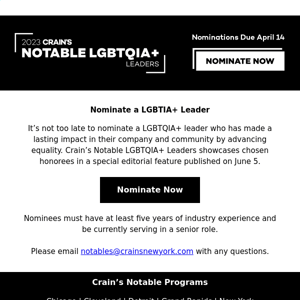 [Closing Soon] Notable LGBTQIA+ Leaders