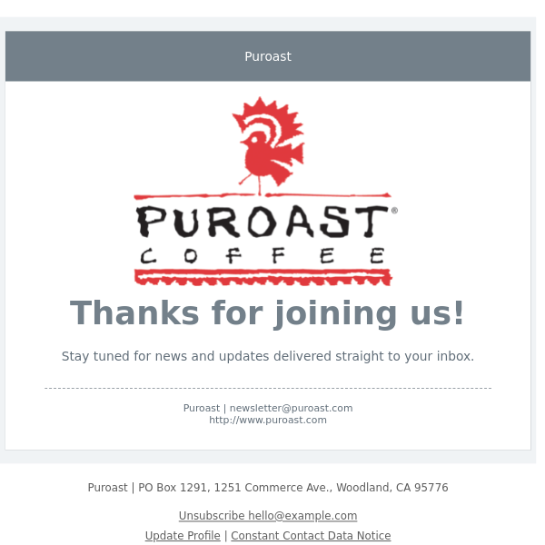 Welcome to Puroast